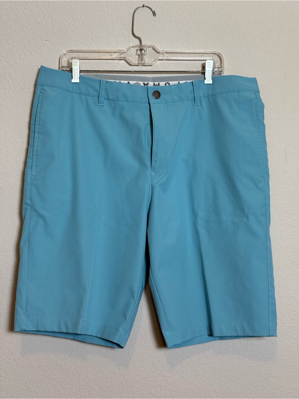 Puma Men’s Aqua Flat-Front Shorts